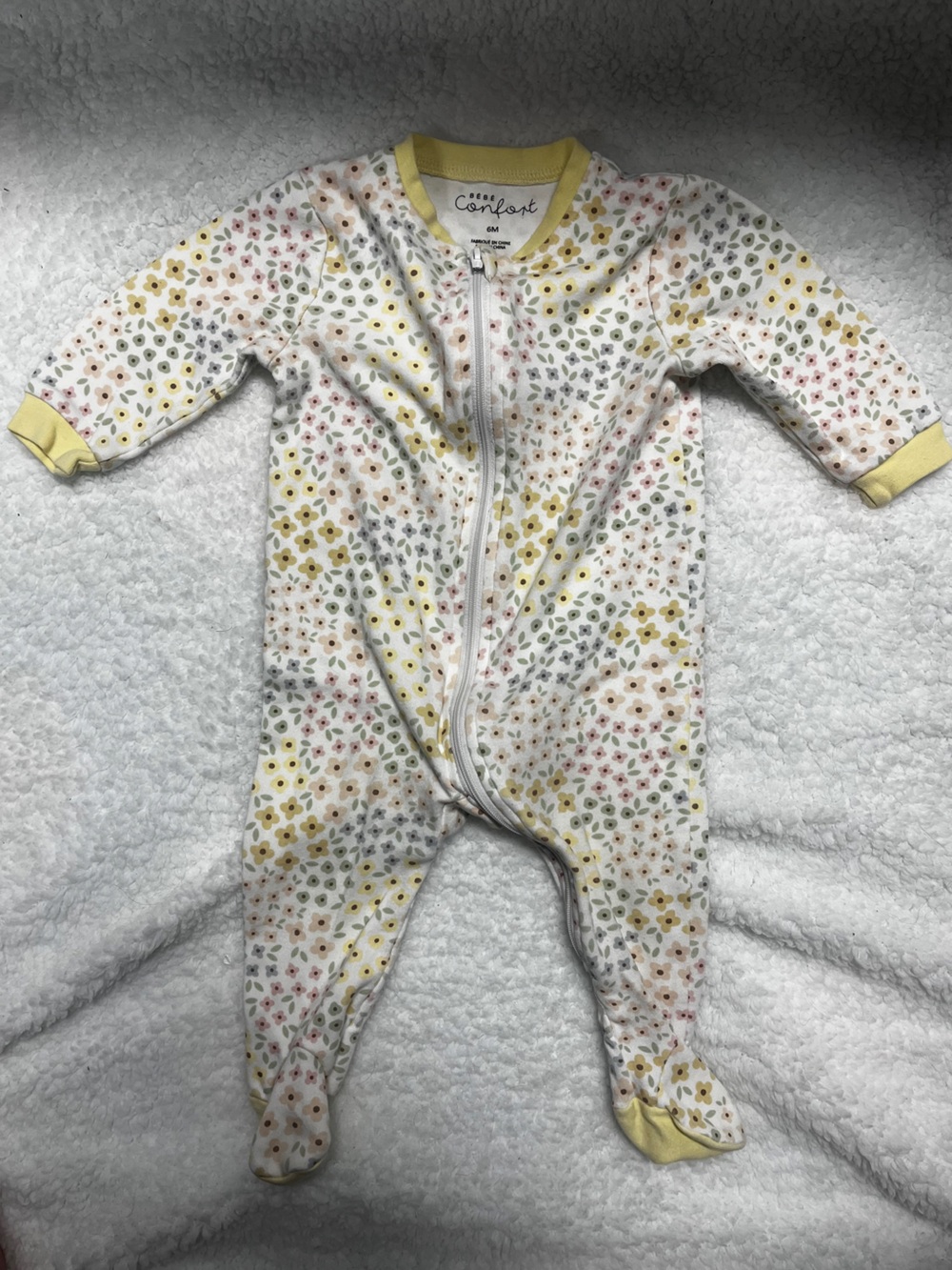 4/25$ Baby Girl Floral Zip-Front Pajamas